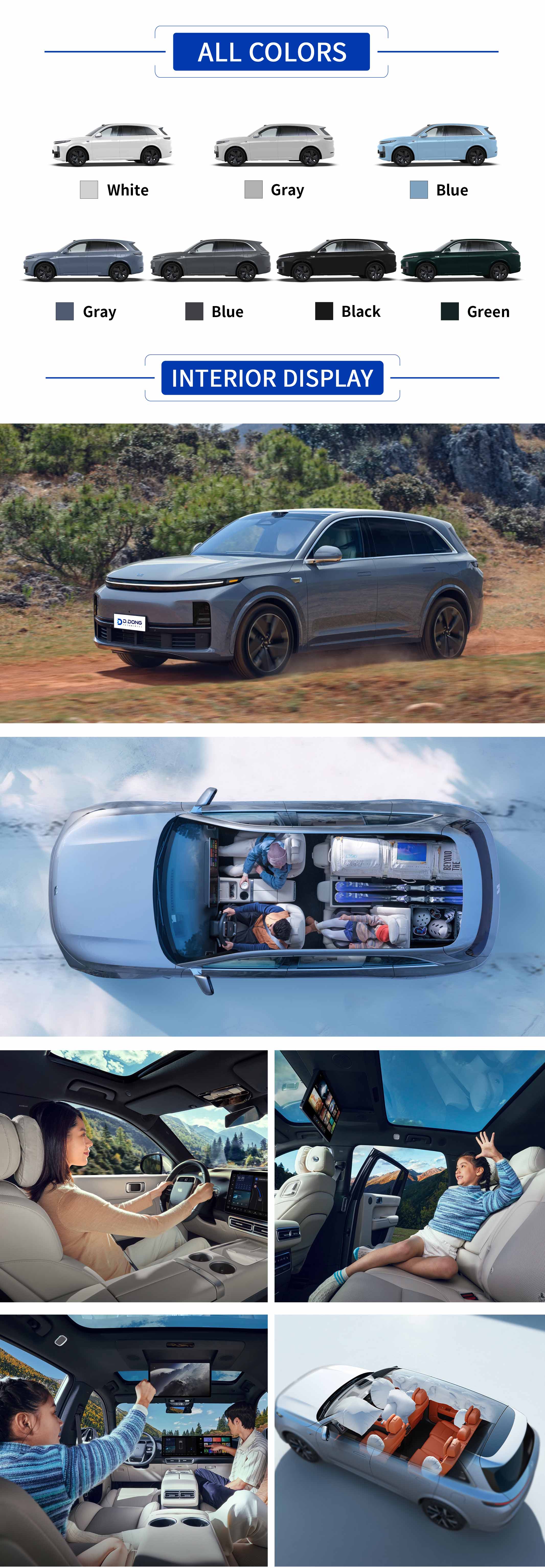 2025 Li L7 extended-range SUV showing exterior, interior, and colors