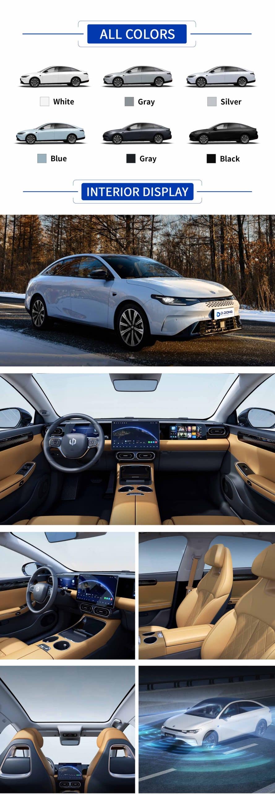 2024 Leapmotor C01 electric mid-to-large sedan in color with interior and exterior