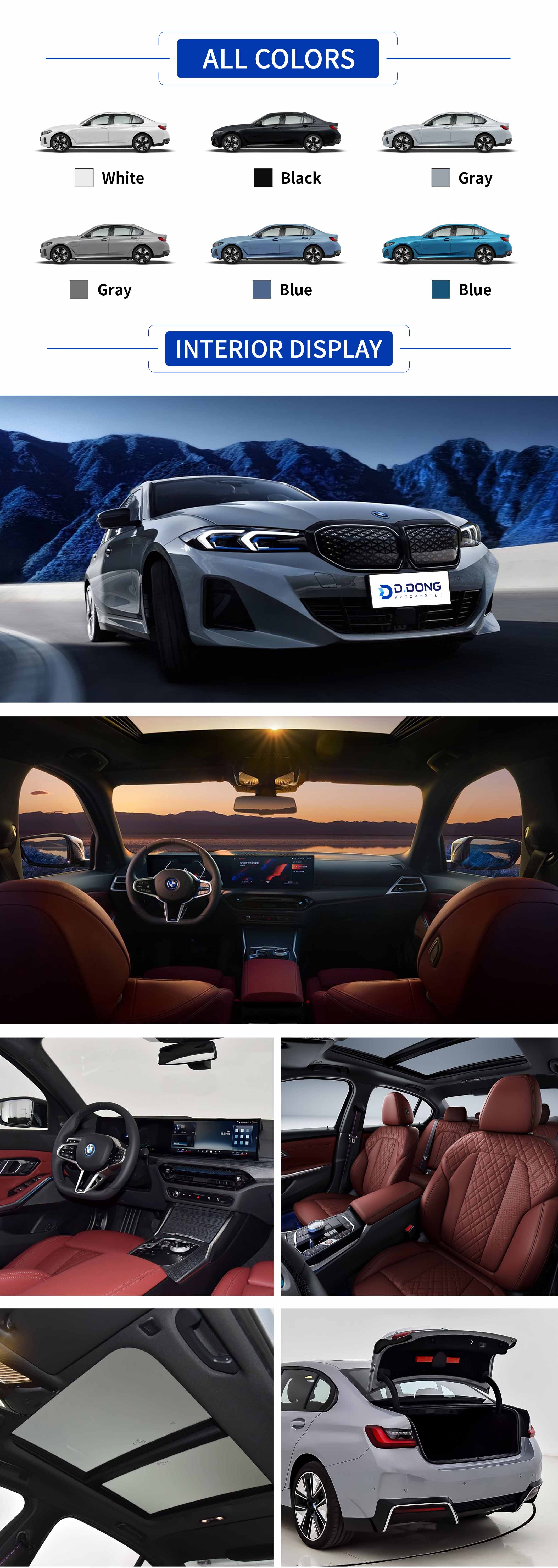 2025 BMW i3 electric sedan in color with interior and exterior
