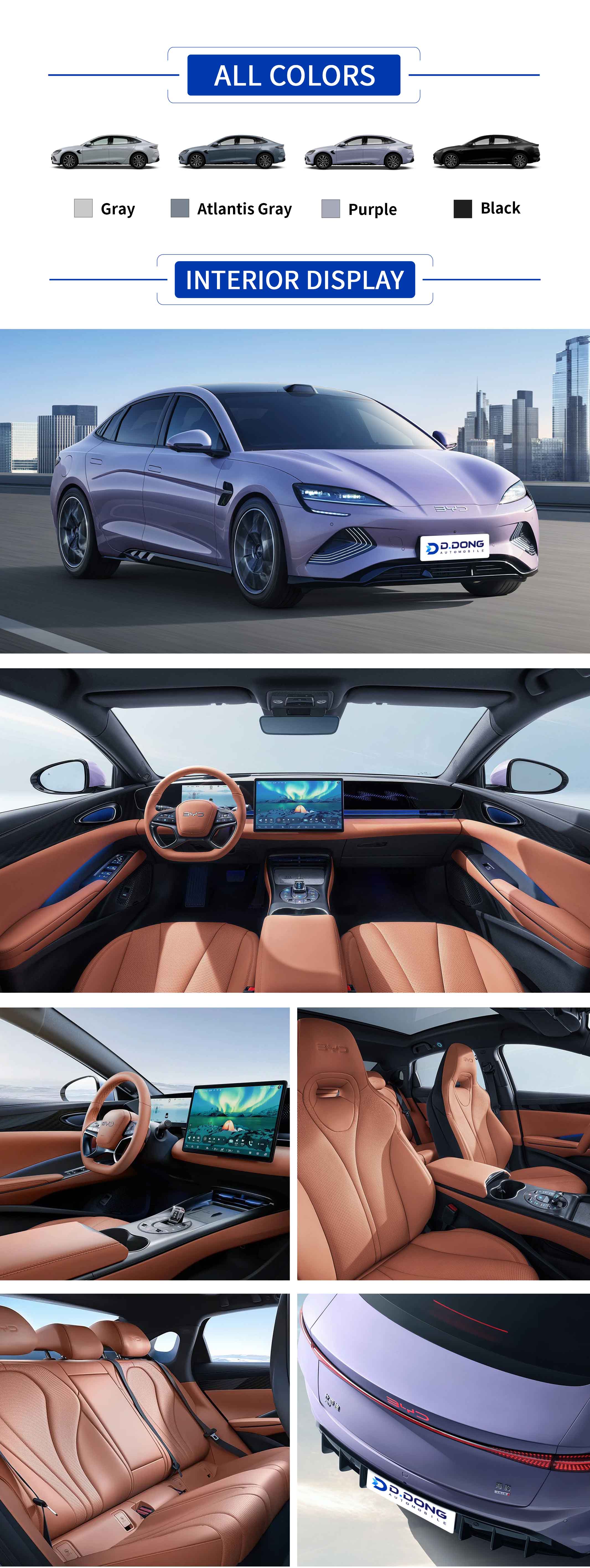 2025 BYD Seal electric sedan exterior and interior with color options