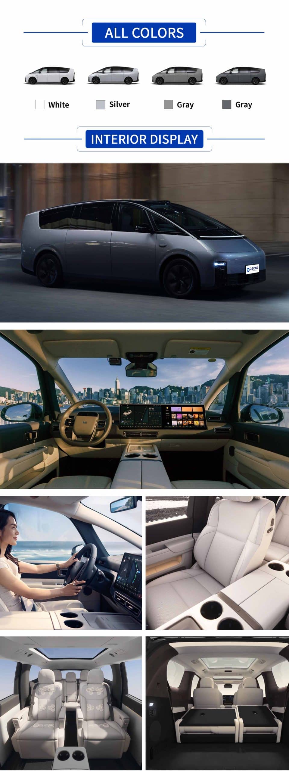 2025 Li Mega Electric MPV exterior and interior with color options