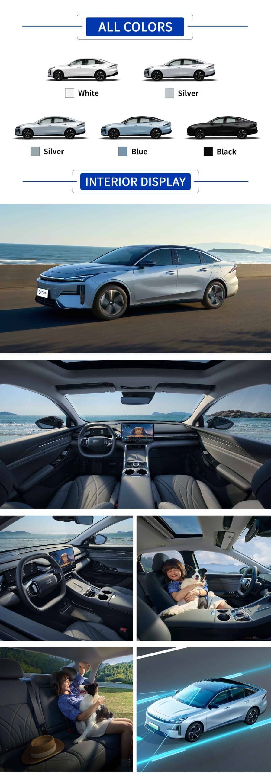 2025 Geely Galaxy L6 Compact plug-in hybrid sedan exterior and interior with color options