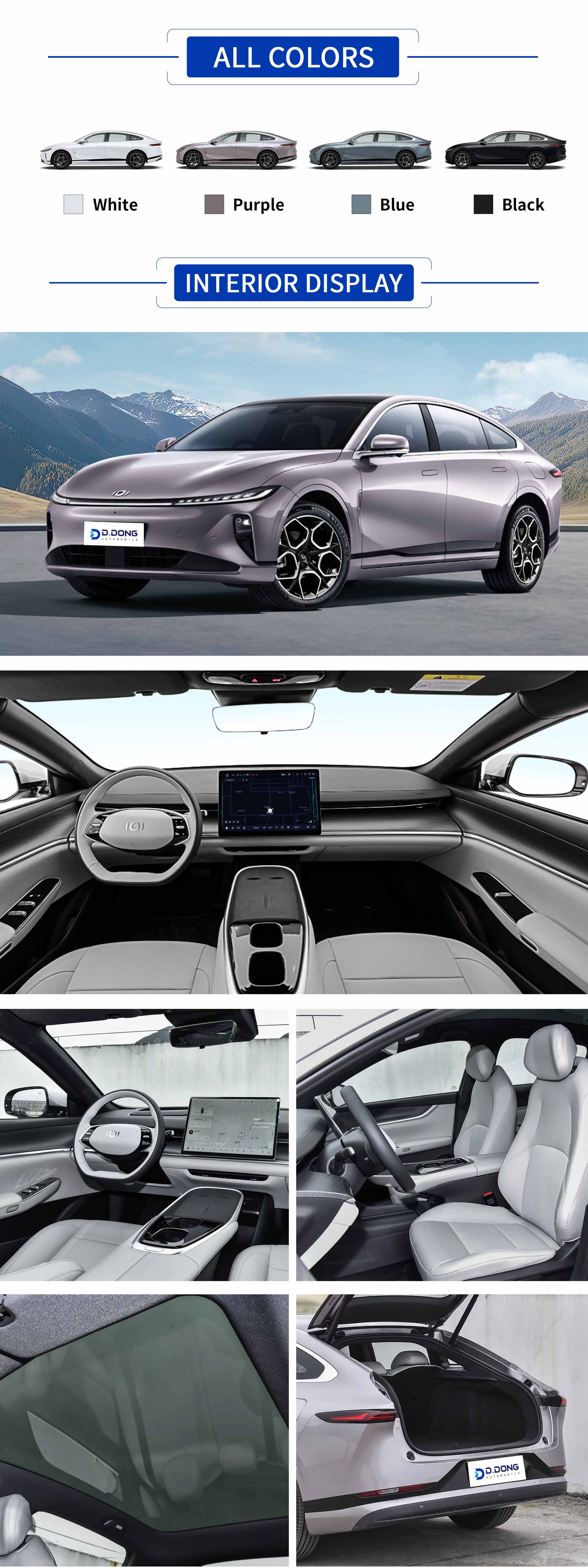 2025 Changan Qiyuan A07 Range-extended or electric hatchback exterior and interior with color options