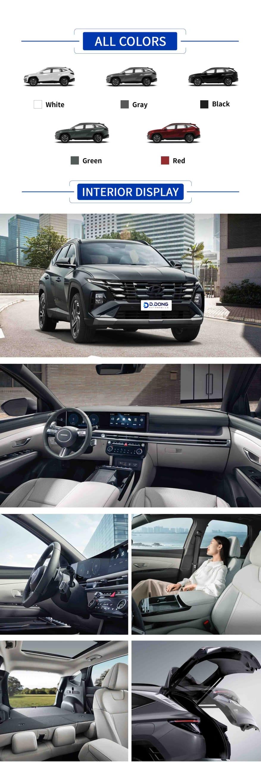 2025 Hyundai Tucson Gasoline compact SUV showing exterior, interior, and colors