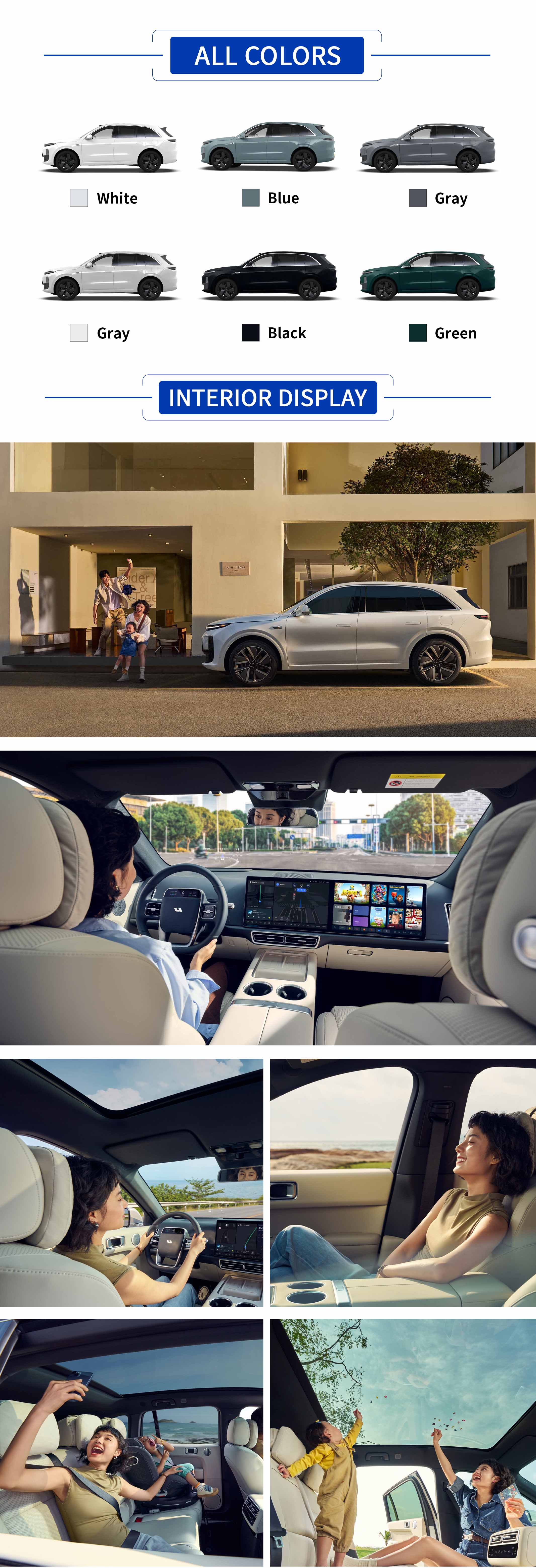 2025 Li L6 extended range mid-to-large SUV with color, exterior, and interior
