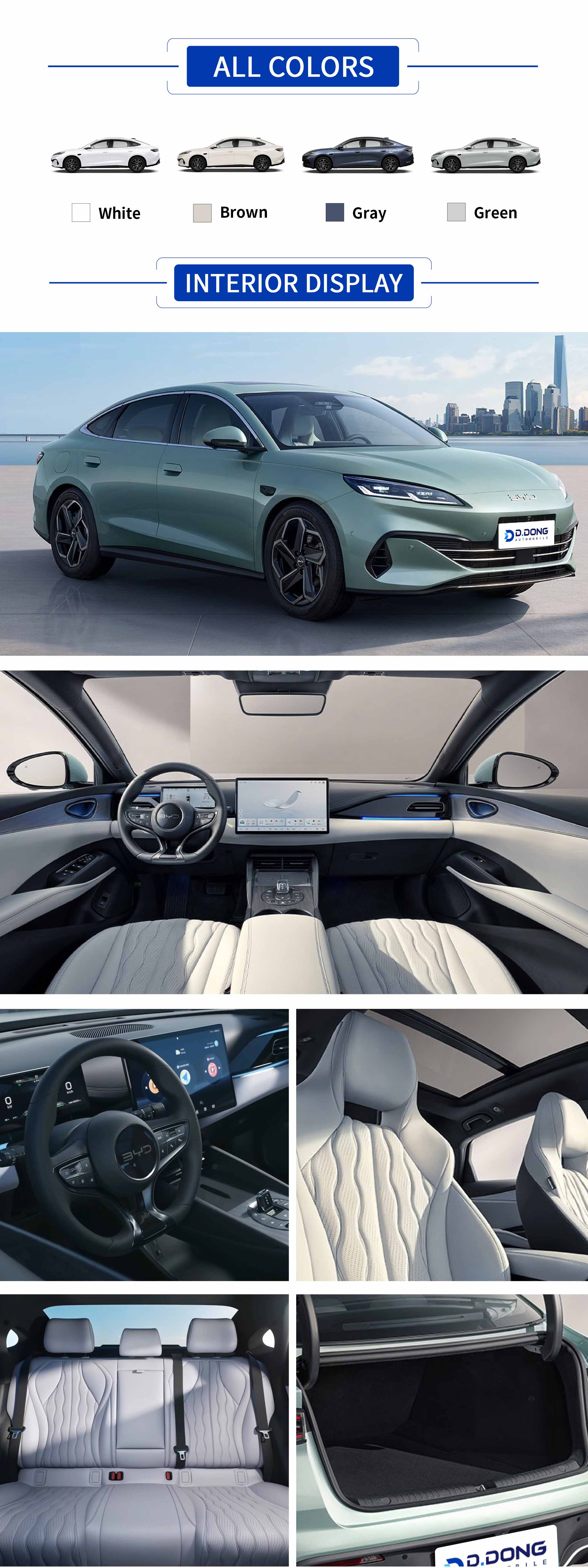 2025 BYD Seal 06 DM-i plug-in hybrid hatchback with color, exterior, and interior