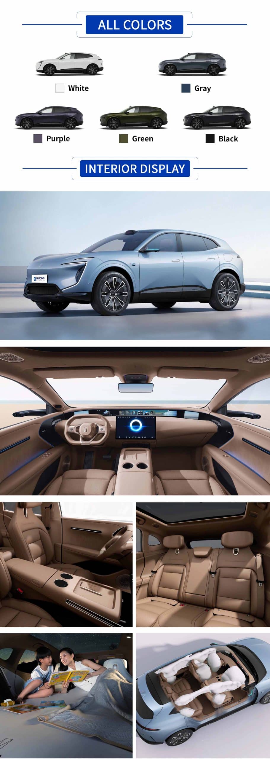 2026 Avatr 07 electric/extended-range mid-size SUV exterior and interior with color options