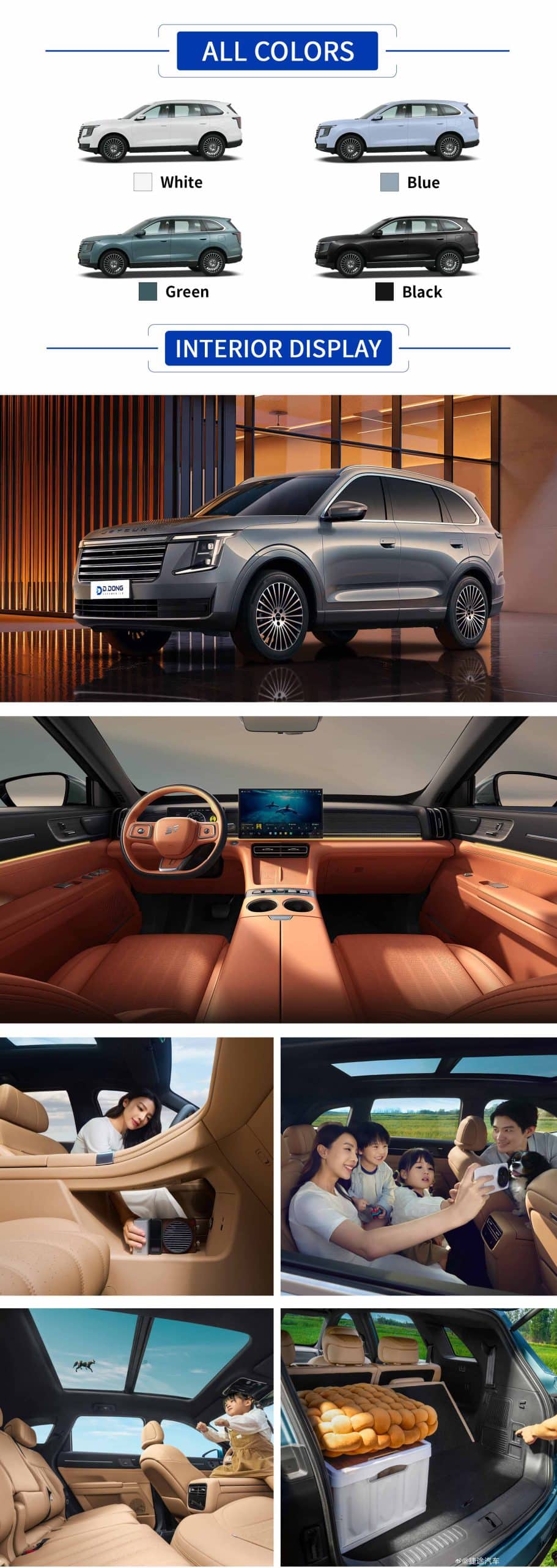 2026 Jetour X70L gasoline mid-size SUV with color, exterior, and interior