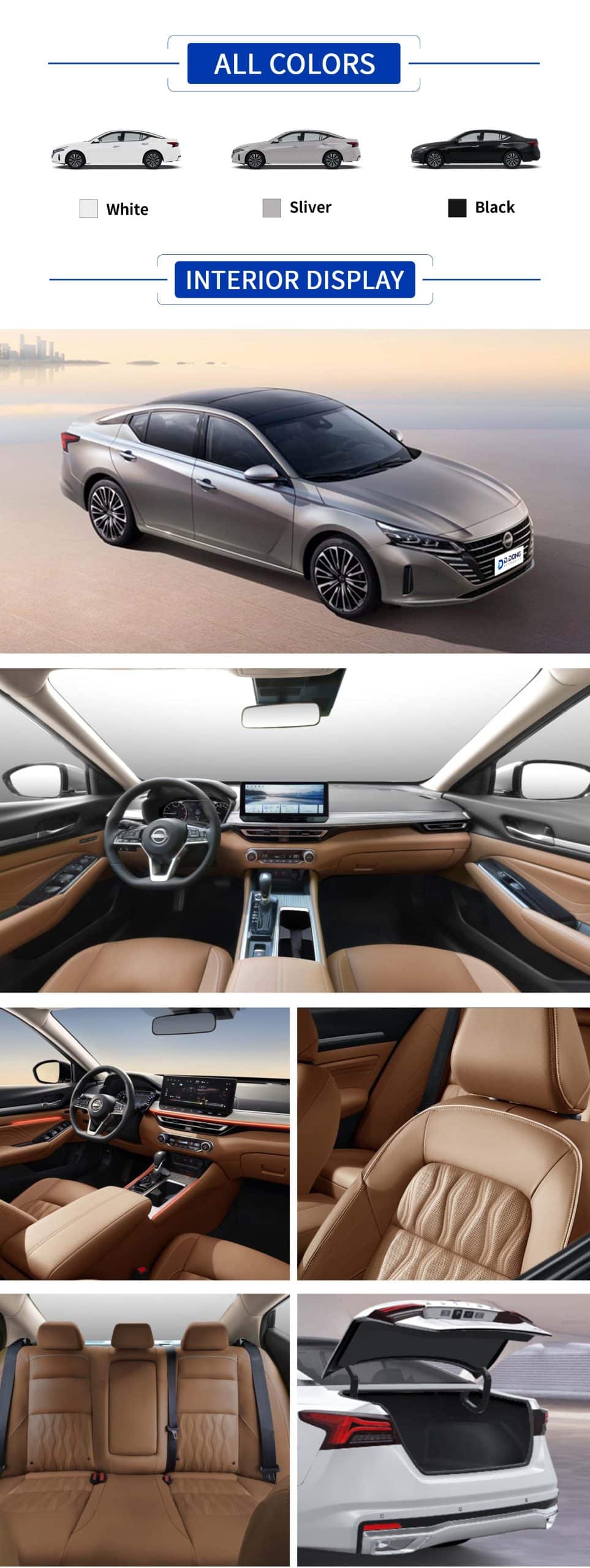 2025 Nissan Altima gasoline Mid-size sedan exterior and interior with color options