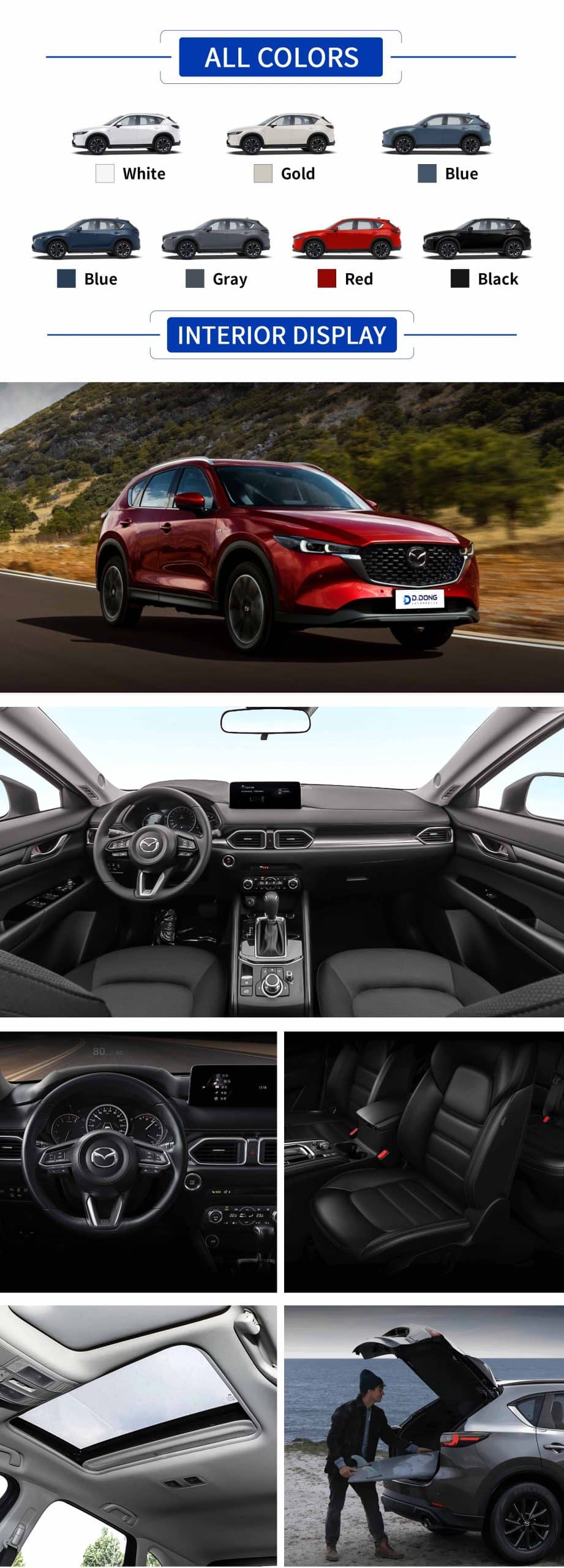 2025 Mazda CX-5 gasoline compact SUV in color with interior and exterior