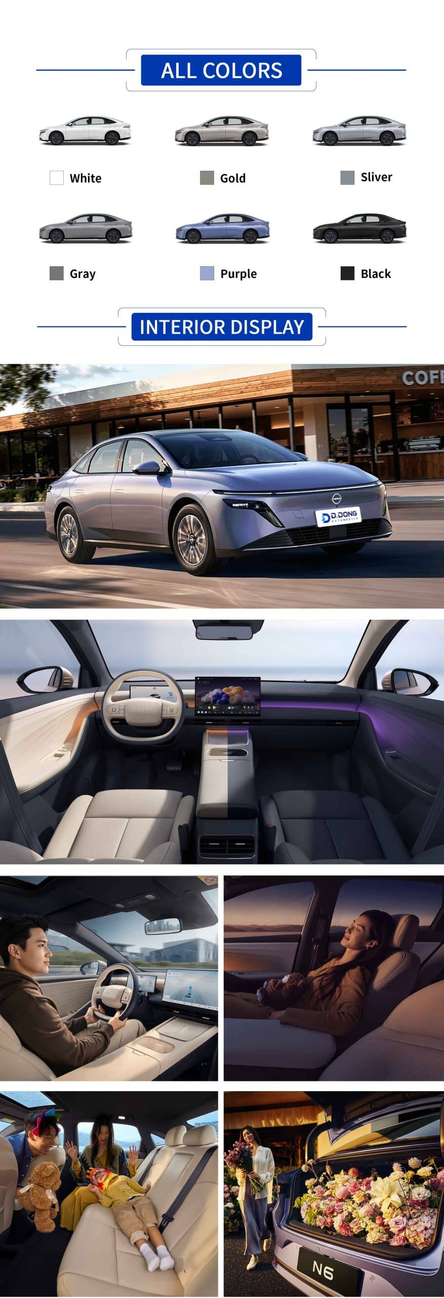 2026 Nissan N6 Plug-in hybrid mid-size sedan showing exterior, interior, and colors